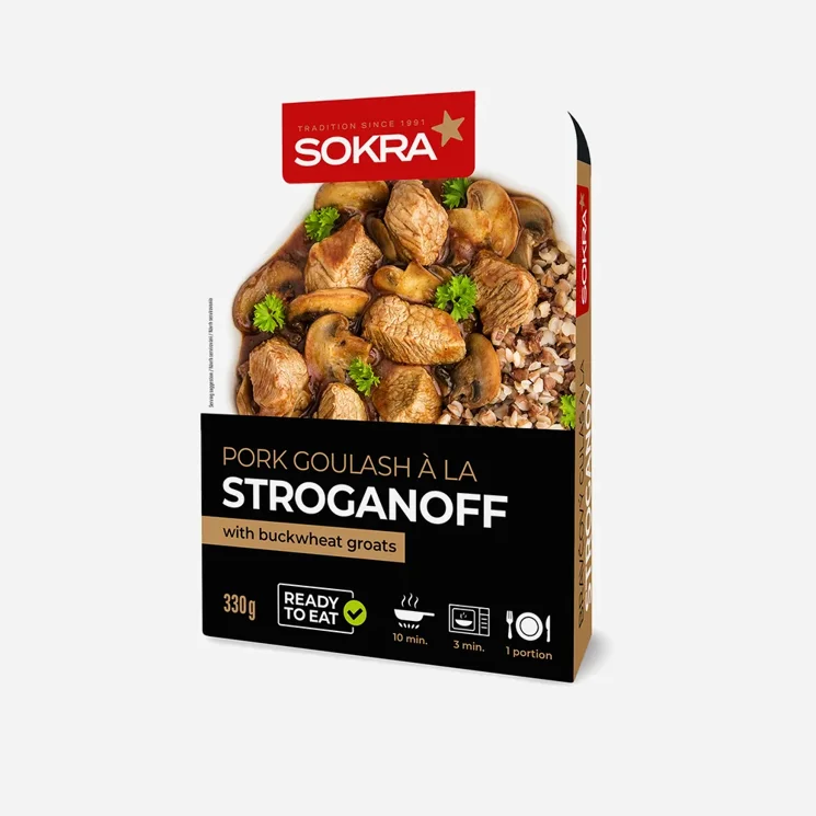 Vepřový guláš a la Stroganov s pohankou